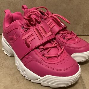 Fila Bright Pink and White Sneakers